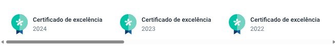 Certificado de Excelência desde 2017