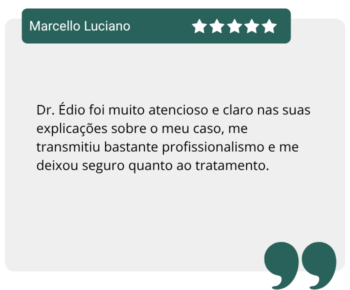 Avaliação do paciente Marcello sobre o Dr. Édio Cavallaro, médico otorrinolaringologista, no site Doctoralia
